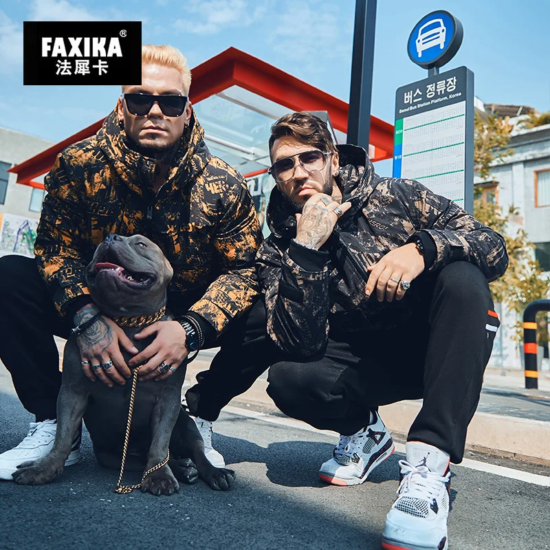 FAXIKA, большой размер, Мужская Новая камуфляжная оснастка, пуховик, мужское жирное удобрение, увеличенное зимнее пальто
