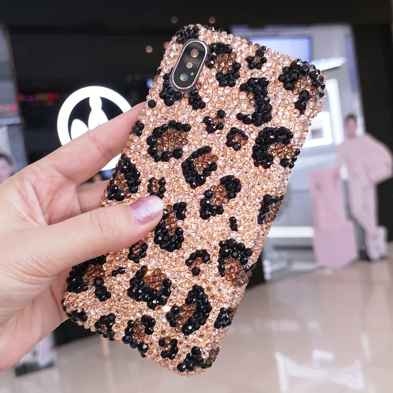 Для iphone 11 pro max Роскошные полосы леопарда зебры Bling crystal diamond Чехол для iphone XS Max X 6 6S 7 8 plus леди подарок чехол - Цвет: only case