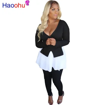 

Sexy Knit Two Piece Set Women Fall Clothing Front Long Back Short Top Pants Suit 2 Piece Matching Sets Sexy Club Outfits