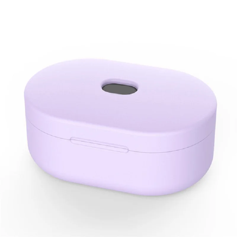 Силиконовый наушник чехол для Xiaomi mi Red mi AirDots Bluetooth беспроводная гарнитура для наушников оболочка наушники защитный чехол TWS - Color: light purple
