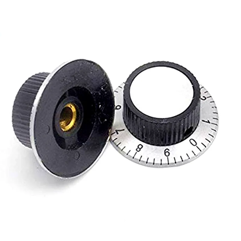 5pcs potentiometer knob C1 with dial, aluminum knob, digital knob, 37mmX 15mm, hole 6.0mm inner diameter