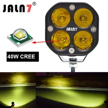 Jaln7 1pc led motocicleta condução farol 40w nevoeiro luz de trabalho 4x4 quadrado 3 polegada mini offroad amarelo branco à prova dwaterproof água atv utv