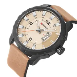 Мужские часы CURREN Топ Бренд роскошные часы модные простые Кварцевые Дисплей Дата мужские часы кожаный ремешок водонепроницаемые часы