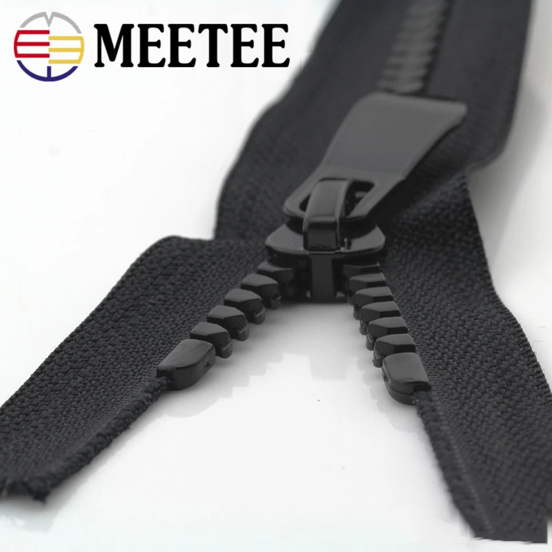 Meetee 8#15# Resin Zippers Open End 70 150cm Long Zip Down Jacket Coat Double Sliders for Sewing Garment Repair Tailor Accessory|Молнии| |