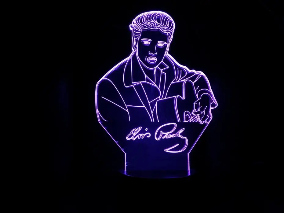 Elvis Aaron Presley Desk Lamp The King of Rock and Roll Led Night Light Music Atmosphere Usb Touch Sensor Birthday Gifts | Лампы и