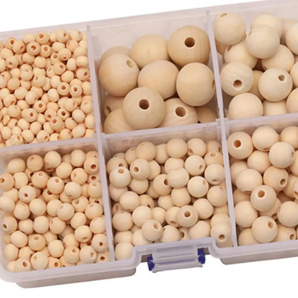 1150x Round Wood Spacer Smooth Beads Unfinished Wooden Ball Jewelry Making Charms Findings DIY Bracelet Necklace Craft Supplies