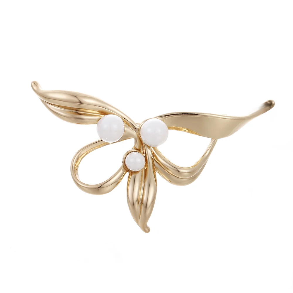 

JUJIE Fashion Gold Butterfly Brooches For Women 2019 Unique Original Design Insect Pearl Brochase Pins Jewelry Dropshipping