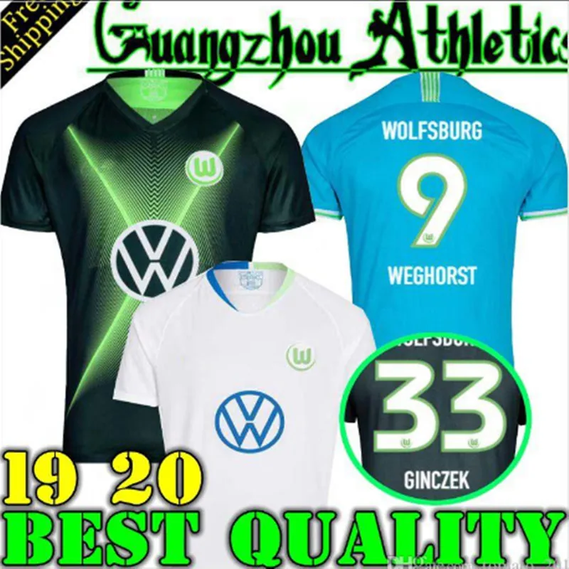 19 20 VfL Вольфсбург футбол Джерси home Out third WEGHORST ginczk Roussillon Steffen MALLI thail футбольные рубашки