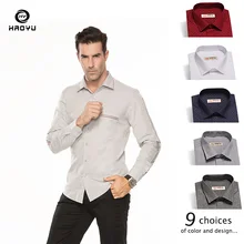 Мужская рубашка Новое поступление осенне-зимнее платье рубашка мужская Тонкая Рубашка с длинными рукавами Мужская однотонная Повседневная рубашка оксфорд 9 цветов выбор HAOYU