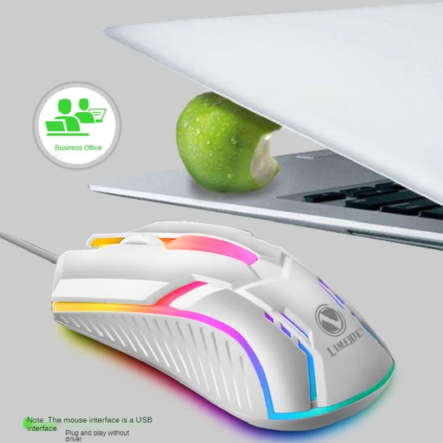 Limei S1 E-deportivas luminosas ratón con cable USB ordenador portátil de escritorio mudo ratón de Juegos de ordenador 4