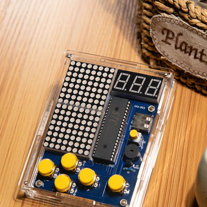 Kit de Jogo Faça Você Mesmo Retro Clássico Eletrônico Solda Tranning Conjunto Cobra Avião Corrida com Acrílico Case Mini Game Console - Imagem 4