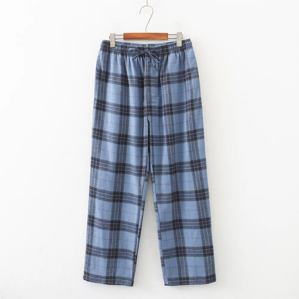 plaid pajama pants Spring Autumn Men 100% Cotton Pajama Pants Male Casual Plaid Home Trousers pantalon pijama hombre Lounge wear S-XXL 100KGS black silk pajamas