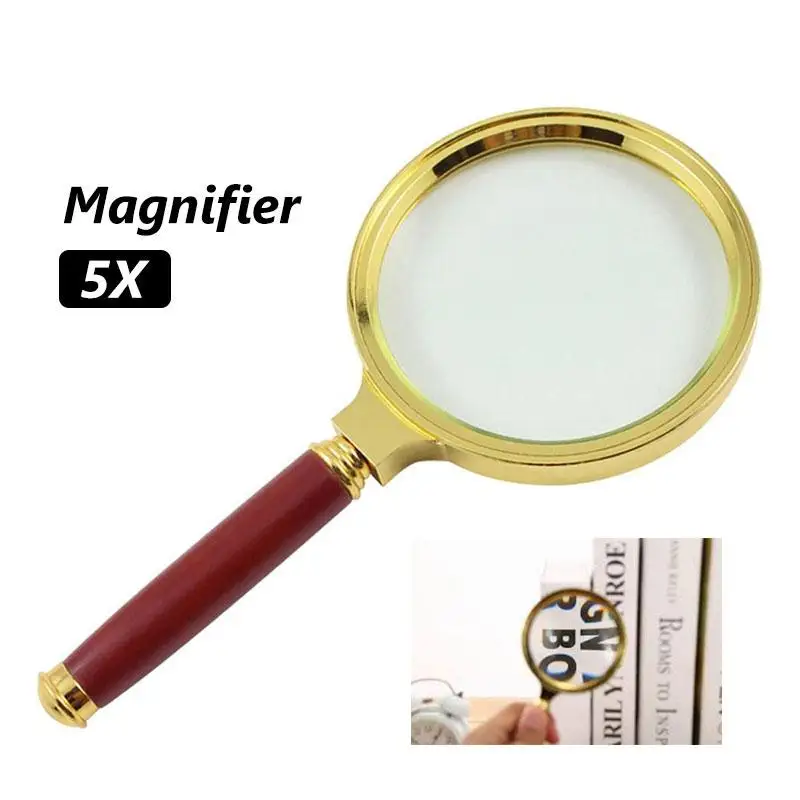 Имитация деревянной ручки пластиковое ручное ювелирное украшение в виде лупы