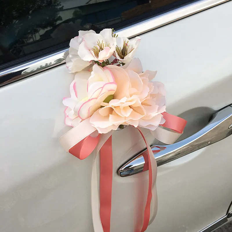 Kit de Décoration de Voiture de Mariage, Romantique Rose Kit de Décoration de Voiture de Mariage, Romantique Rose