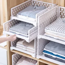 Ménage en plastique vêtements garde-robe cadre de rangement en couches Partition étagère de rangement vêtements tiroir boîte étagère organisateur
