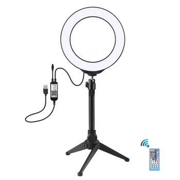 

6.2inch 16cm RGB Light Desktop Stand Tripod Dimmable LED Ring Vlogging Studio Phone Selfie Circular Photo Ring Light