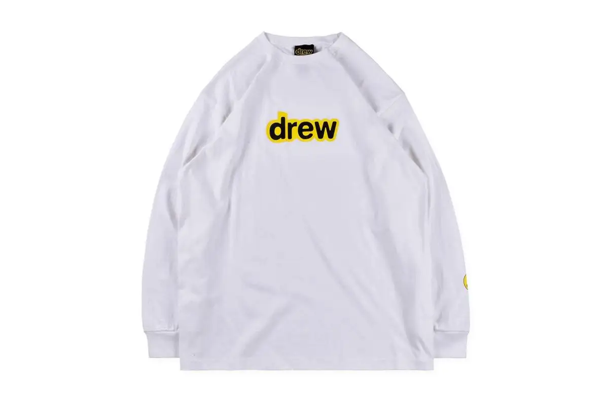 19SS DREW HOUSE Футболка мужская и женская с длинными рукавами Drew house Джастин Бибер уличная хип-хоп Футболка со смайликом