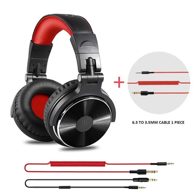 Red-Extra Cable Oneodio проводной мониторинг HIFI наушники стерео Бас студия смешивания гарнитура адаптер- Закрытая задняя DJ наушники для телефона ПК - Цвет: Red-Extra Cable