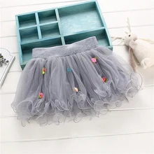 Новая юбка-пачка для маленьких девочек вечерние Свадебные Платья с цветочным рисунком, рождественское бальное платье Детская кружевная мини-юбка принцессы одежда на год