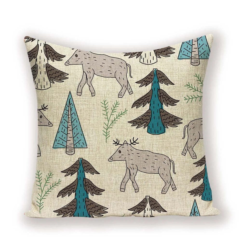 Милый медведь наволочка с принтом из мультфильма подушка для животных чехол скандинавском лиса дома декоративные для дивана; для кровати; для автомобиля подушки Чехлы Гостиная Cojin - Цвет: L1468-9