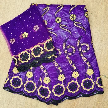 

2020 New arrival Stone african Bazin riche fabric with beads embroidery lace / bazin riche dress material Nigerian HL041556