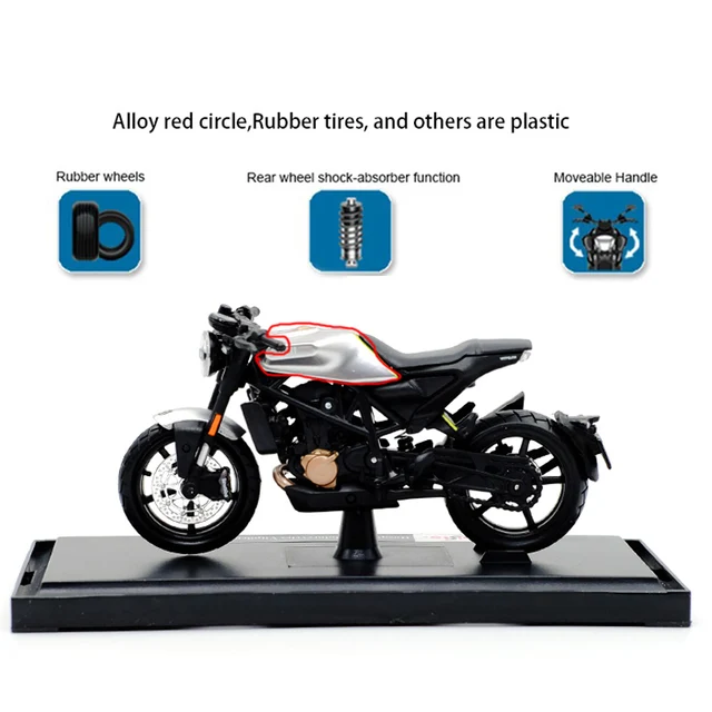 MAISTO 1:18 Husqvarna Motorcycles Vitpilen 701 Alloy Diecast Motorcycle Model Workable Shork-Absorber  Gifts Toy Collection 3