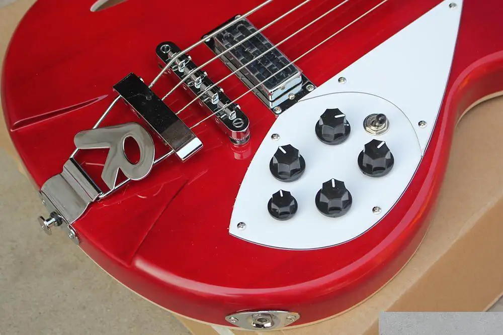 Оптовая продажа 4 струнная электрическая бас гитара высокого качества в красном