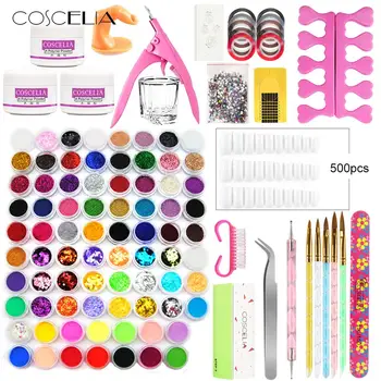 

COSCELIA Manicure Set&Kits Nail Gel UV Gel Acrylic Glitter Powder Manicure Tools For Nail Art Decoration Rhinestones