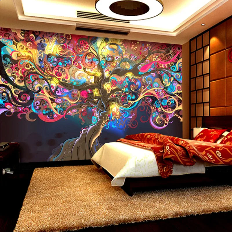 

Drop Shipping Custom Wall Mural Wall Painting European Style 3D Stereoscopic Wallpaper Abstract Art Money Tree Mural Decor Paper