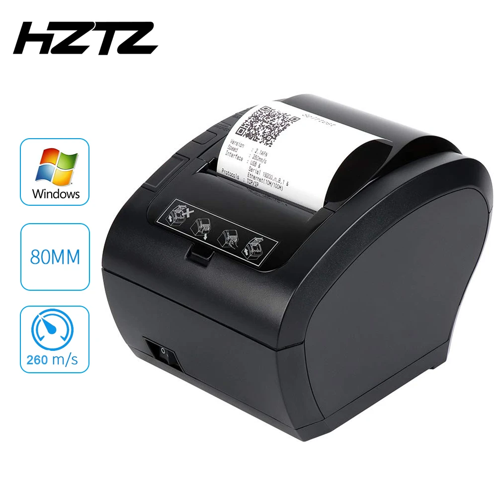 epson mini printer 80MM Thermal Receipt POS Printer Black Printer with Auto Cutter Bluetooth Ethernet USB Port Support Cash Drawer ESC/POS mini pocket thermal printer