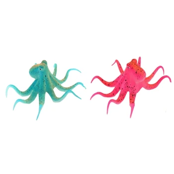 

2Pcs Simulation Marine Octopus Octopus Squid Simulation Fish Aquarium Landscaping Decoration