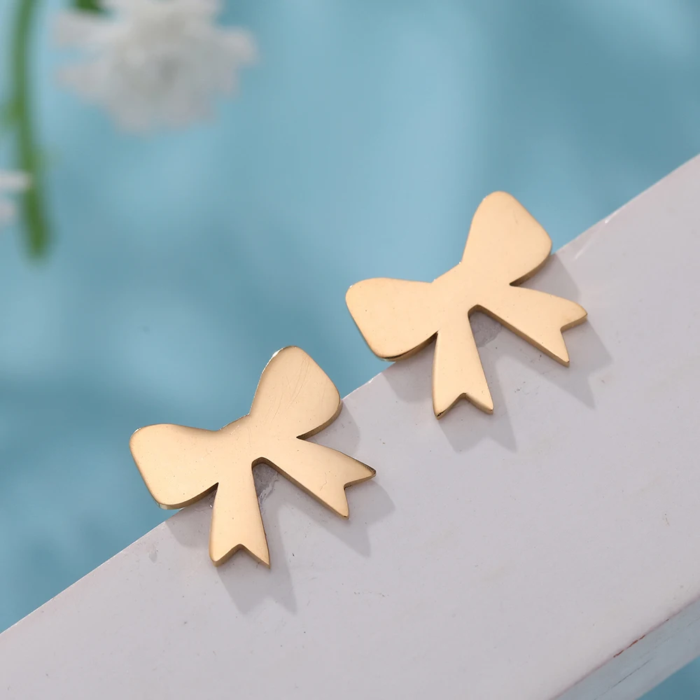butterfly gold My shape серебряные и золотые серьги-гвоздики облако Луна Звезда кошка Снежинка бабочка животное из нержавеющей стали маленькие серьги женские серьги - Окраска металла: butterfly gold