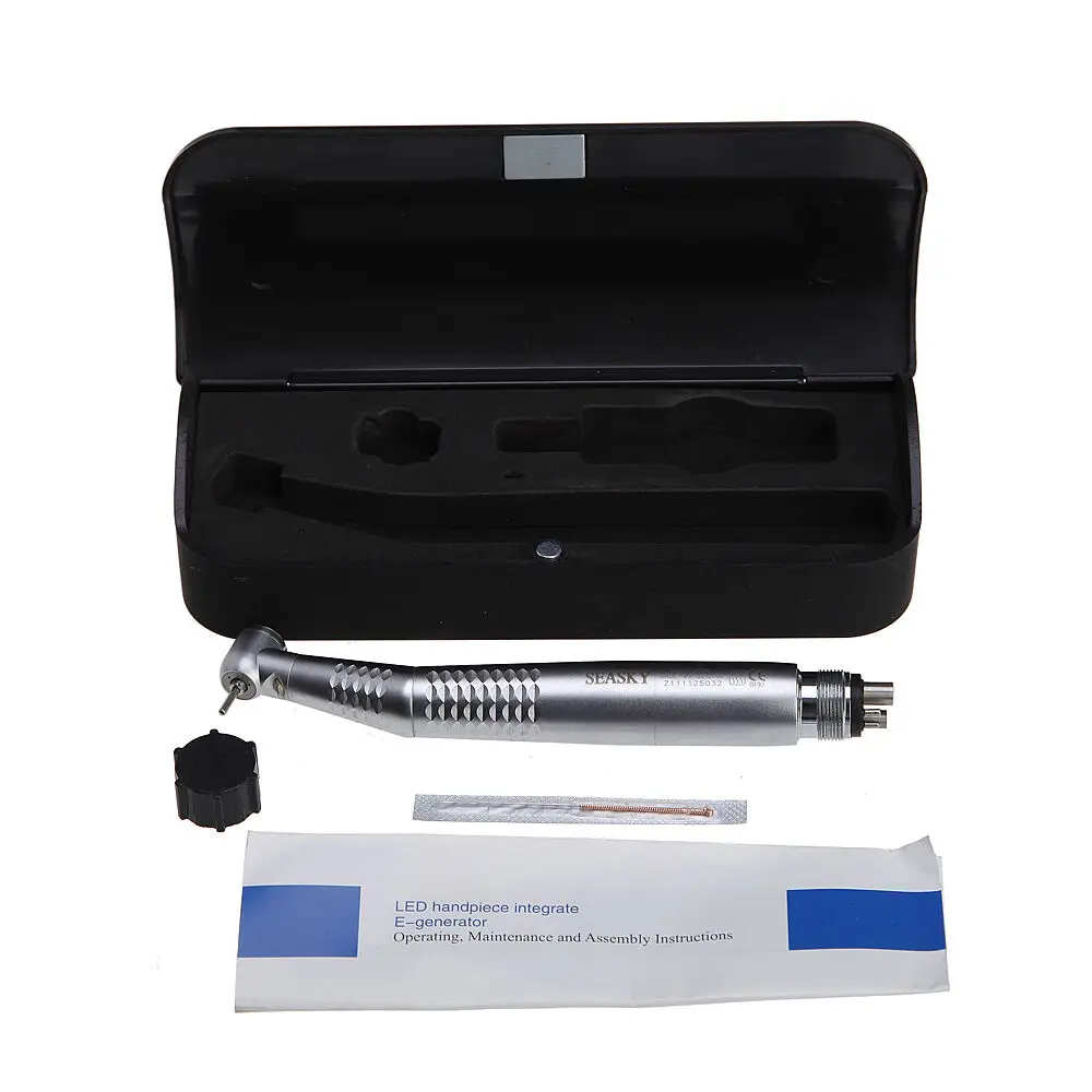 

Dental Mini Small Head E-generator LED Fiber Optic High Speed Handpiece 4 holes 3 Water Spary Push Button Turbine