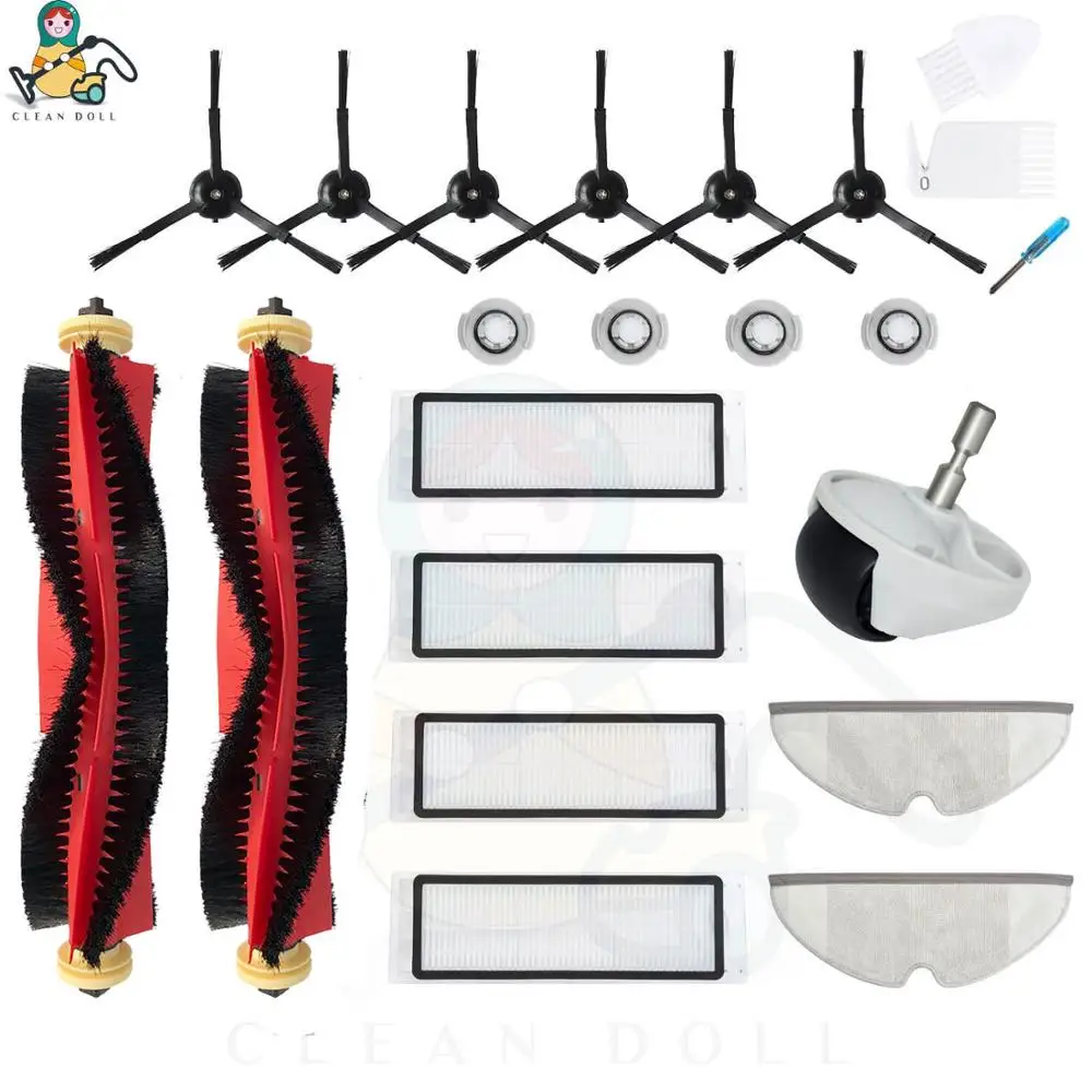 XM-S6-19PK-BK Моющие Салфетки основная щетка HEPA фильтр для Xiaomi Roborock S6 S5 MAX S60 S65 S5 S50 S55 E25 E35 вакуумные запасные части Аксессуары - Цвет: XM-S6-19PK-BK