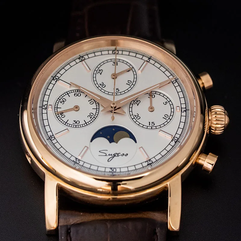 Супер Светящиеся механические часы с хронографом для мужчин ST1908 Moon Phase NATO Calendar мужские наручные часы Relogio