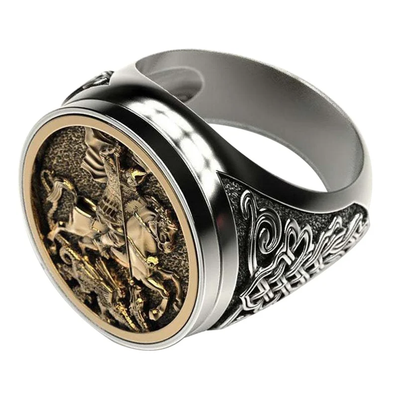 Крутое мужское кольцо на палец в стиле панк золотые металлические кольца римском