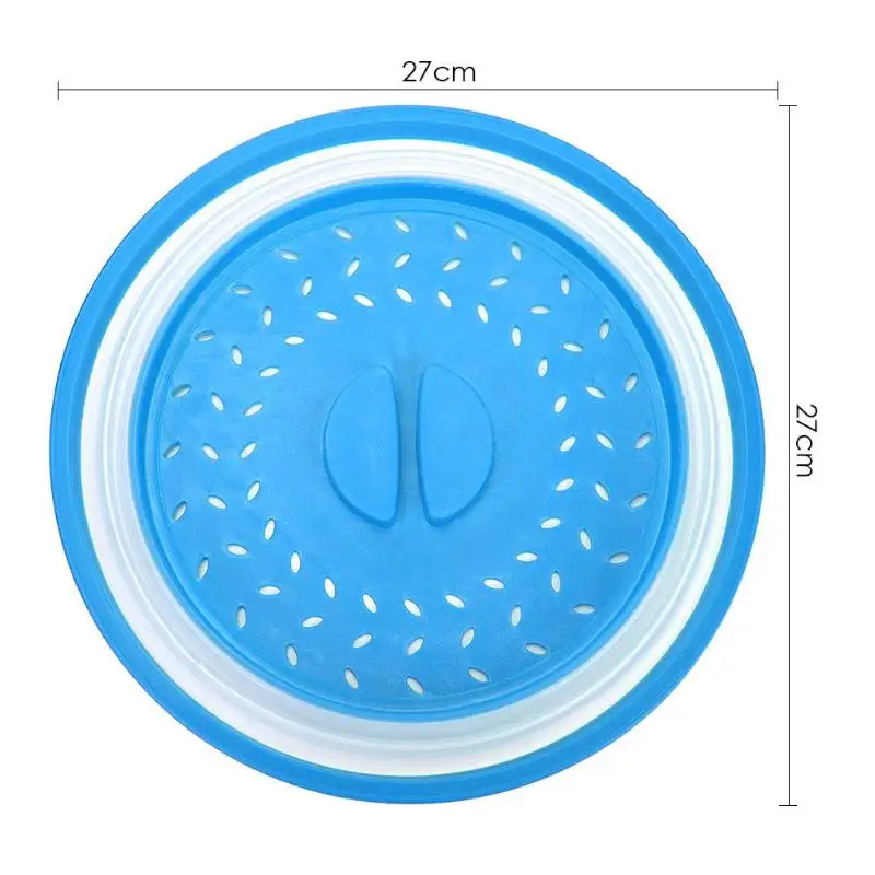 Складной чехол для микроволновой печи и качественный крышкой хранение, силикон блюдо для микроволновой печи крышка модная атмосфера для фруктов - Цвет: Синий