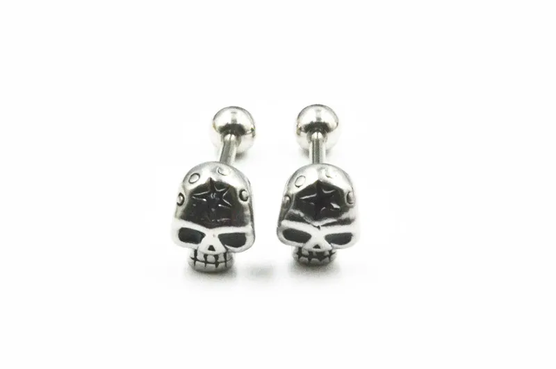 LO50pcs хирургическая сталь панк эмо череп starTongue кольцо Бар НИППЕЛЬ ШТАНГИ пирсинг тела 14 г~ 1,6 мм новое поступление DIY