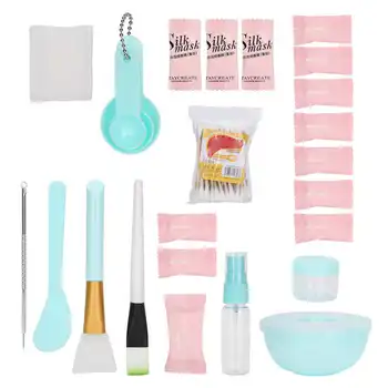 

Blue 3 -Day Travel Face Towel Makeup Removal Wipe Measuring Spoon Kit Face Mask Mixing Bowl Set