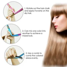 12 цветов временный безопасный Меловые карандаши для волос карандаш салон моющийся цветная краска для волос лицо комплект макияж вечерние Рождественский подарок для детей