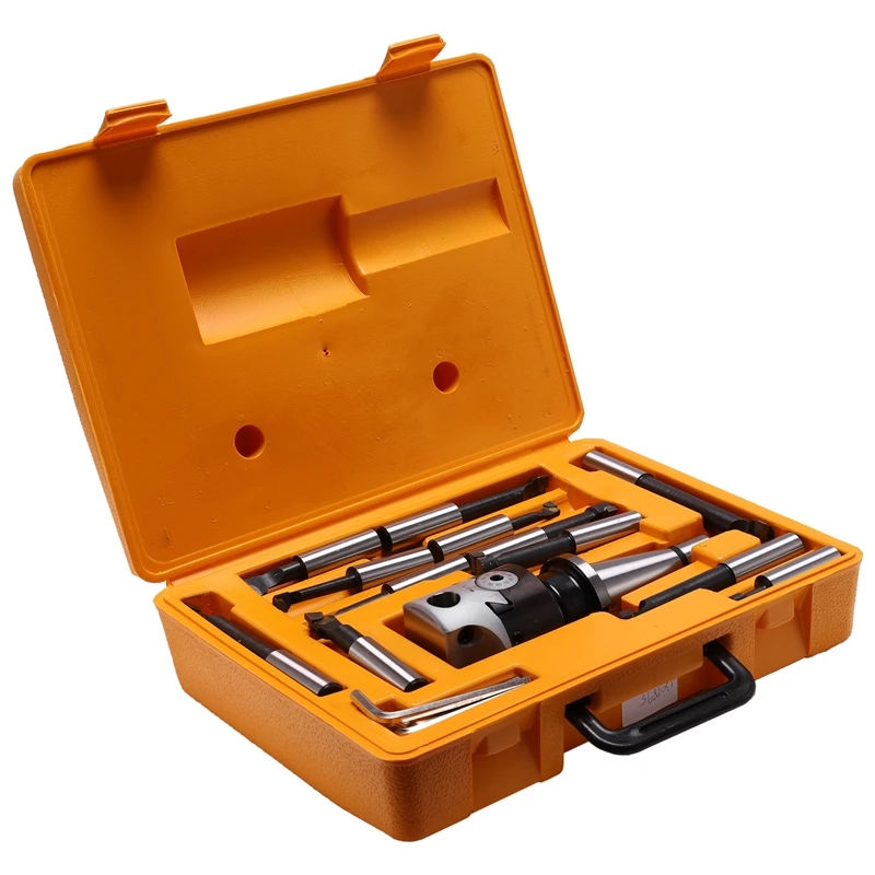 

NT40/ISO40 Taper, F1-18 75mm Boring Head with NT40/ISO40 Shank and 12Pcs 18mm Boring Bars, Boring Head Set