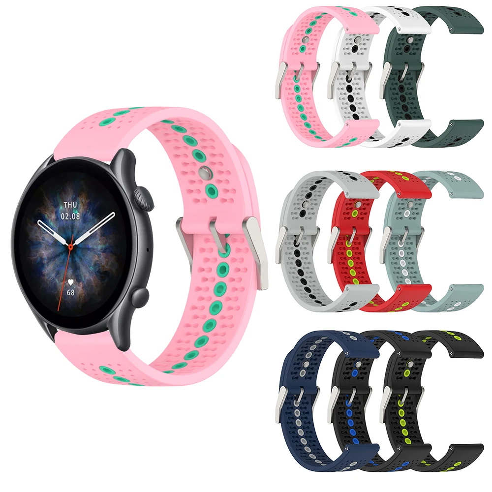 E ECSEM Paquete de 6 correas compatibles con Amazfit GTS 4 mini, silicona  suave, impermeable, ajustable, correa de repuesto para reloj deportivo