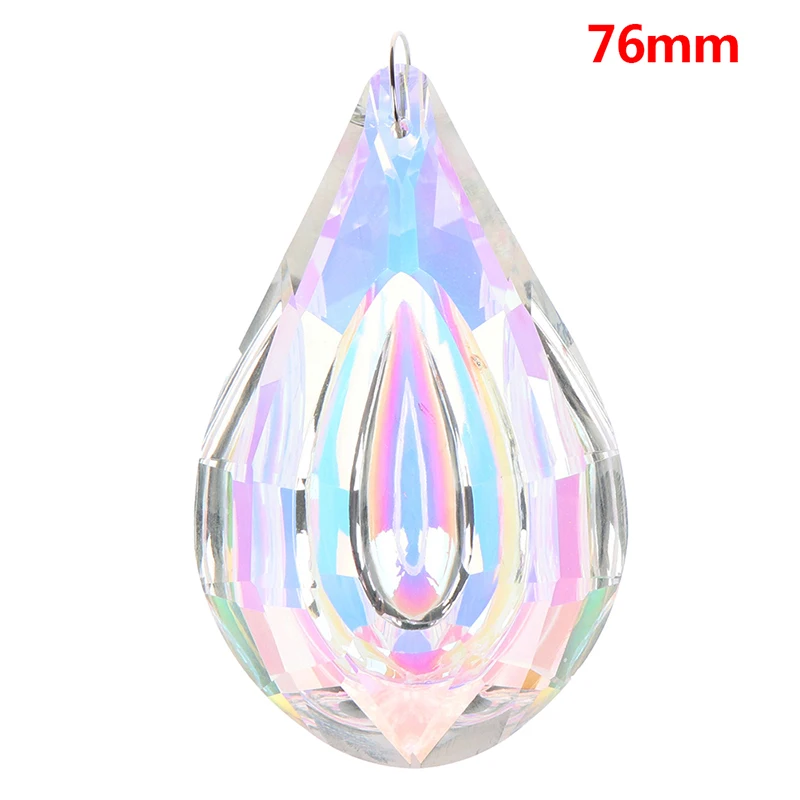 38/63/76mm Colorful Suncatcher Art Glass Drops Chandelier Pendant Light Lamp Part Hanging Prisms Crystal DIY Pendant Parts