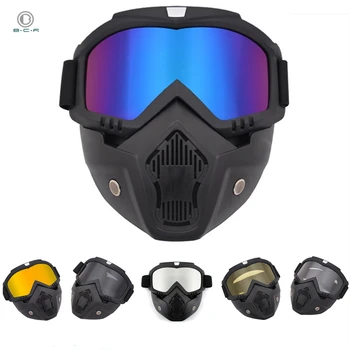 

PM 2.5 Pollution Cycling Full Face Mask with Anti-UV Glasses Outdoor Ski Goggles Dust Proof Face Shield MTB Bicycle Goggle Masks