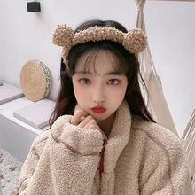 

New Girls Cute Plush Bear Rabbit Ears Headband Autumn Winter Head Hoop Cartoon Girls Kid Hairband Headdress Hair Accessories