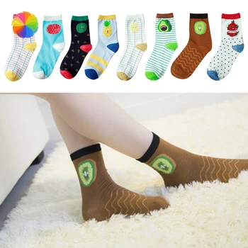 

Cheap Cartoon Fruit Ankle Socks Women Cotton Colored Short Socks Female Casual Summer Thin Boat Socks Fashion Hipster XBFF