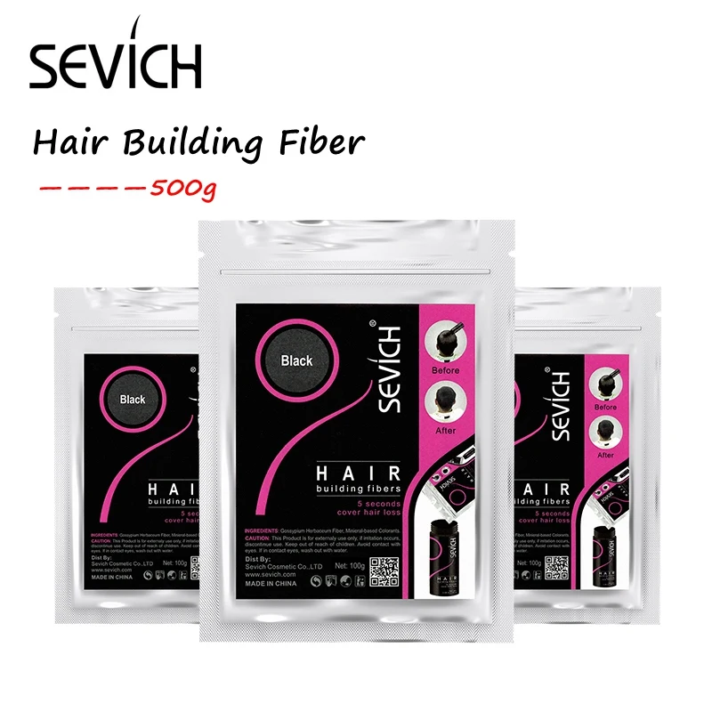 500g SEVICH Keratin Hair Fiber Human Hair Loss Treatment Care Color Thickening Styling Powder OEM Private Label Refill Bag mario millo human games