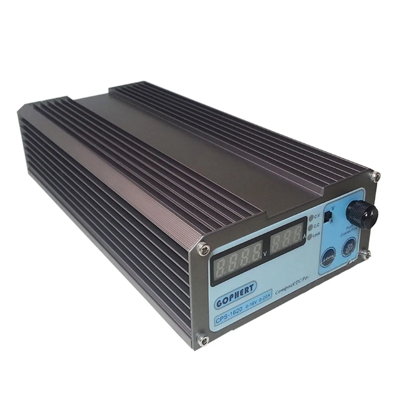 

CPS-1620 300W (110Vac/ 220Vac) 0-16V/0-20A, Gopher Compact Digital Adjustable DC Power Supply CPS1620 + plug EU
