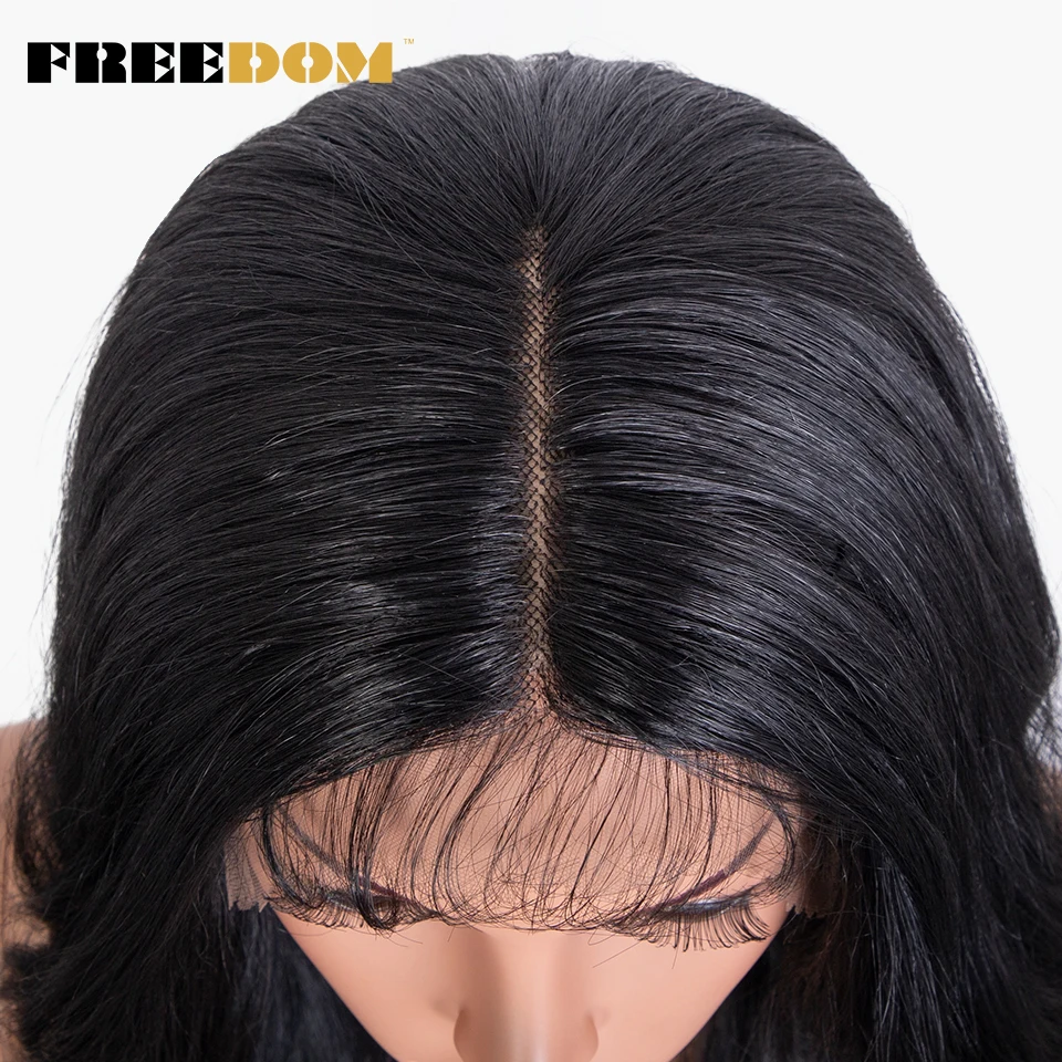 FREEDOM Synthetic Lace Front Wigs For Black Women Super Long Body Wavy Lace Wig Brown Ombre Pink Wig Cosplay Wigs Heat Resistant