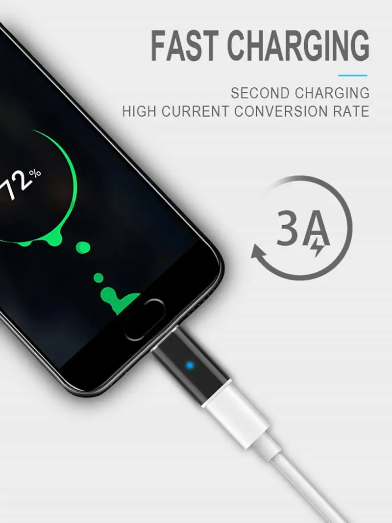 SUNPHG Fast Charging Magnetic Adapter USB Type C to Micro USB Type-C Converter for iPhone Xiaomi Huawei Samsung